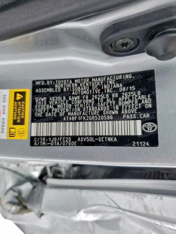 2016 Toyota Camry le