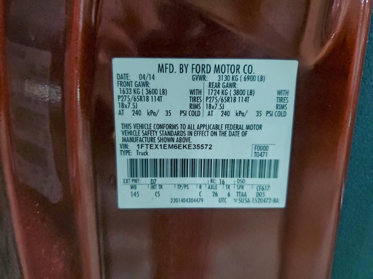 2014 Ford F150 Super cab