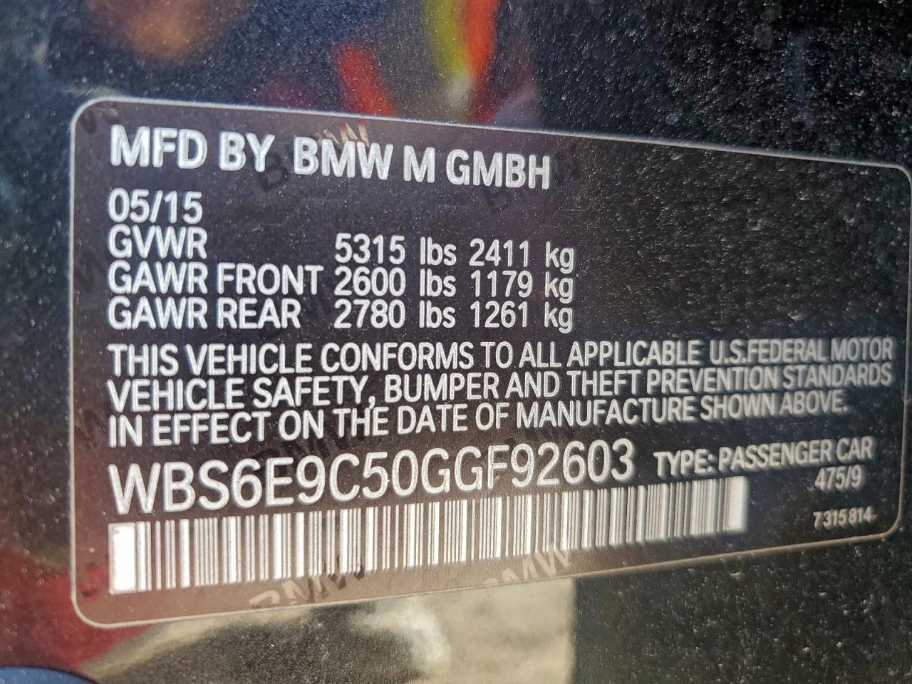 2016 BMW M6 Gran Coupe