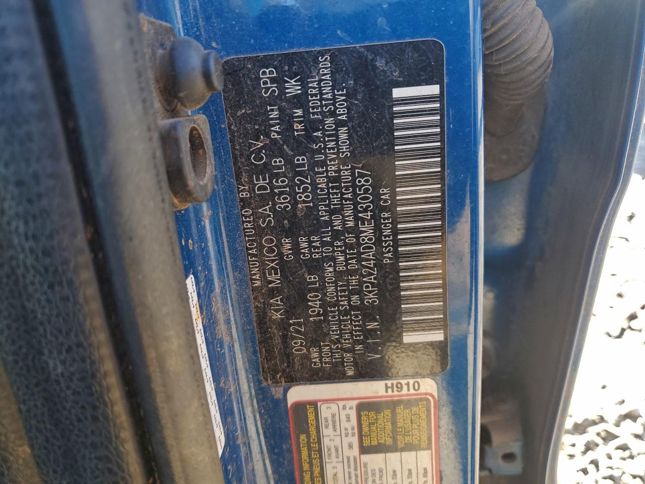 2021 KIA Rio lx