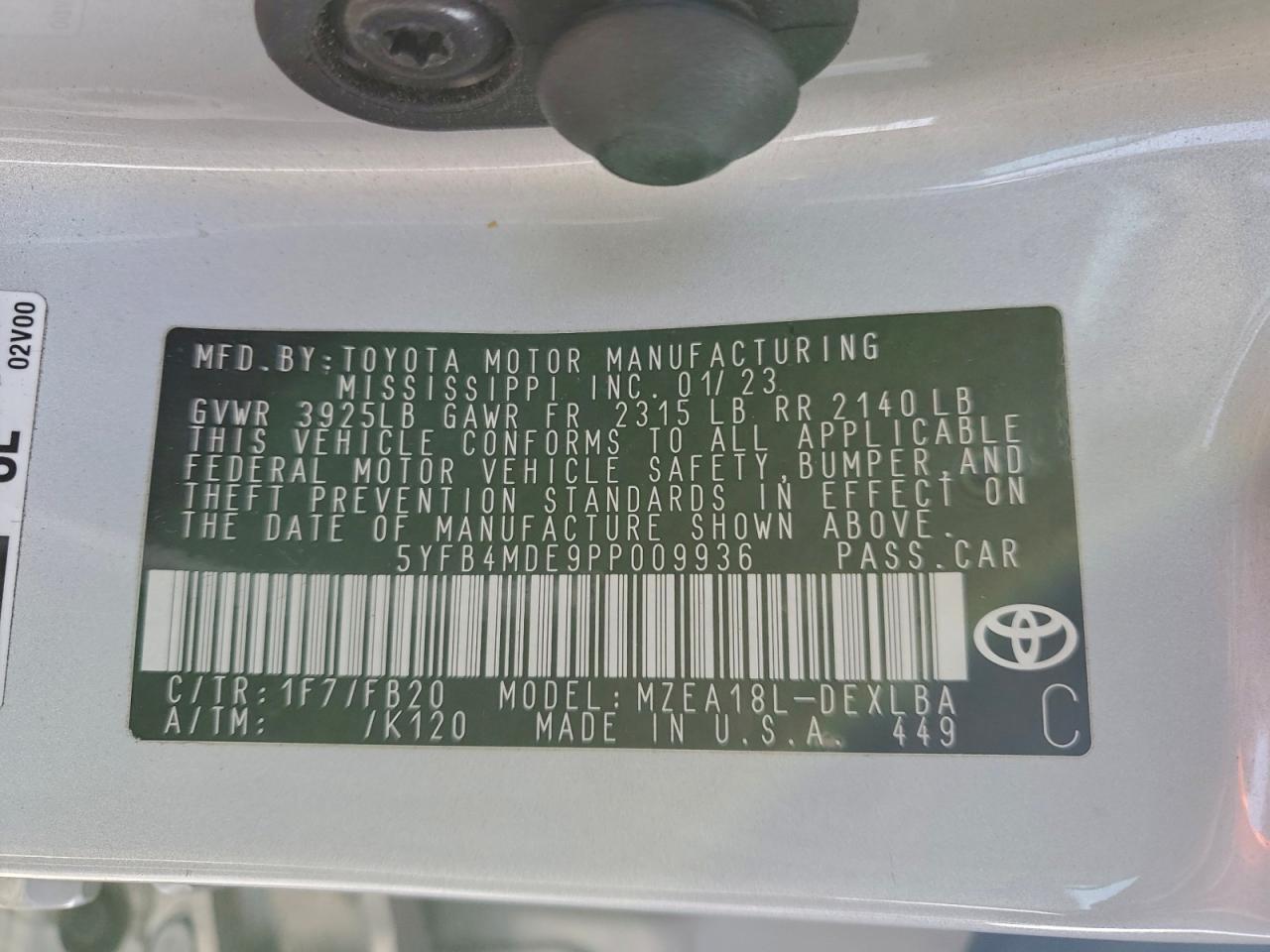 2023 Toyota Corolla le