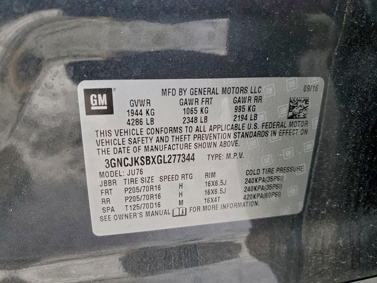 2016 Chevrolet Trax ls