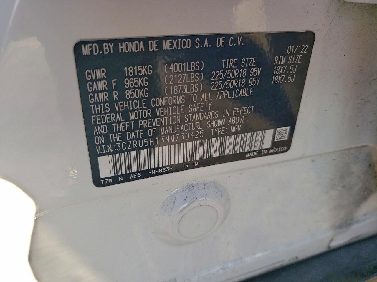 2022 Honda Hr-v Sport