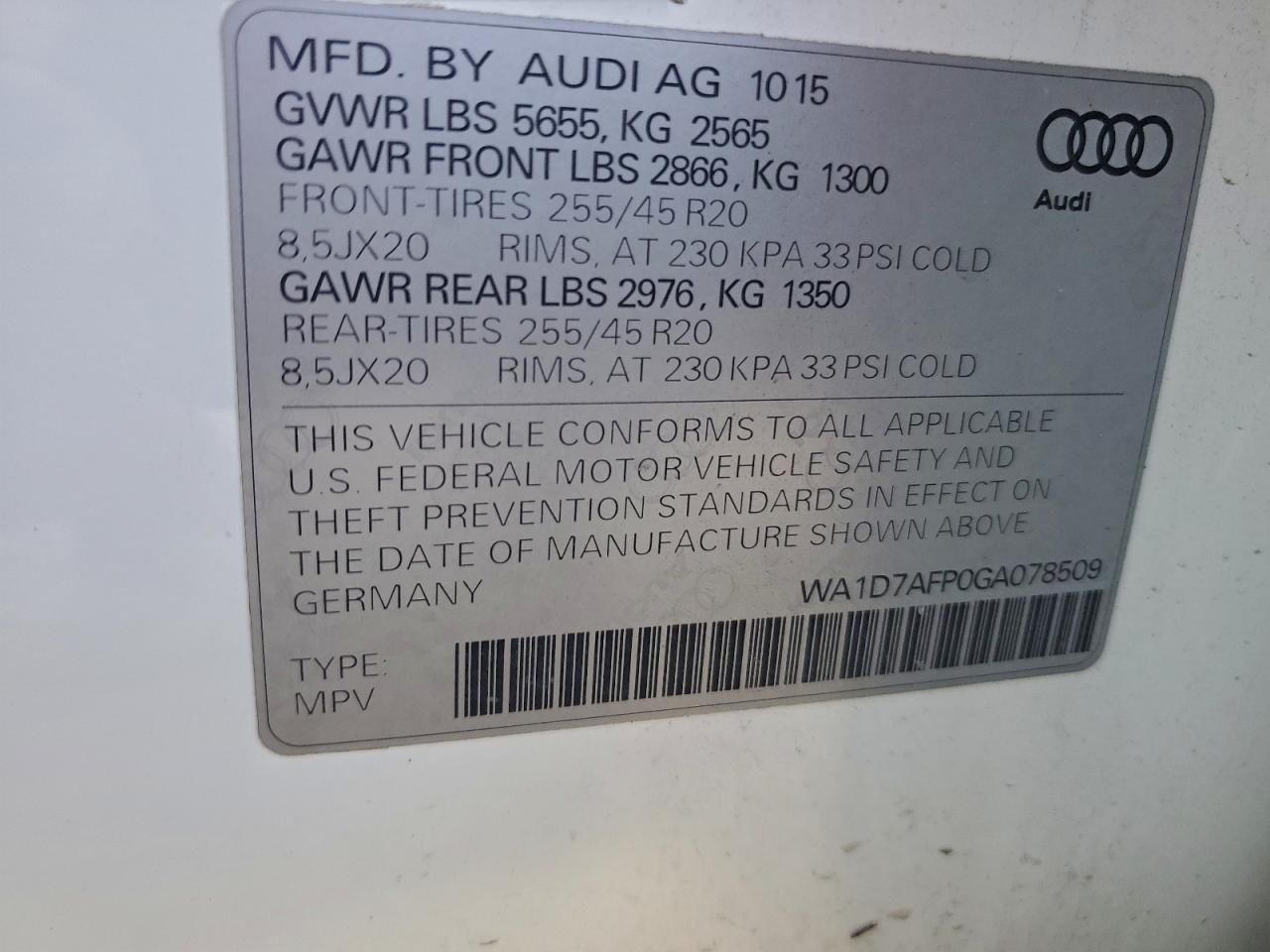 2016 Audi Q5 Premium Plus S-line