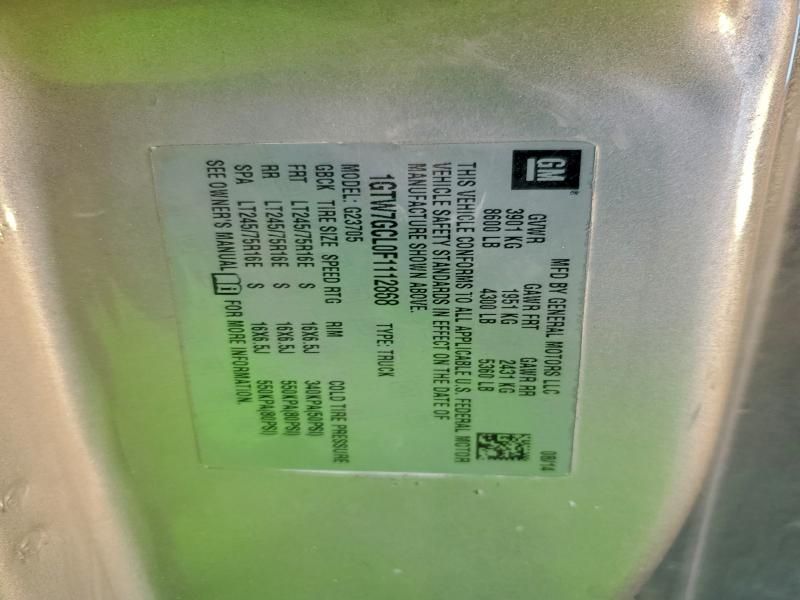 2015 GMC Savana G2500