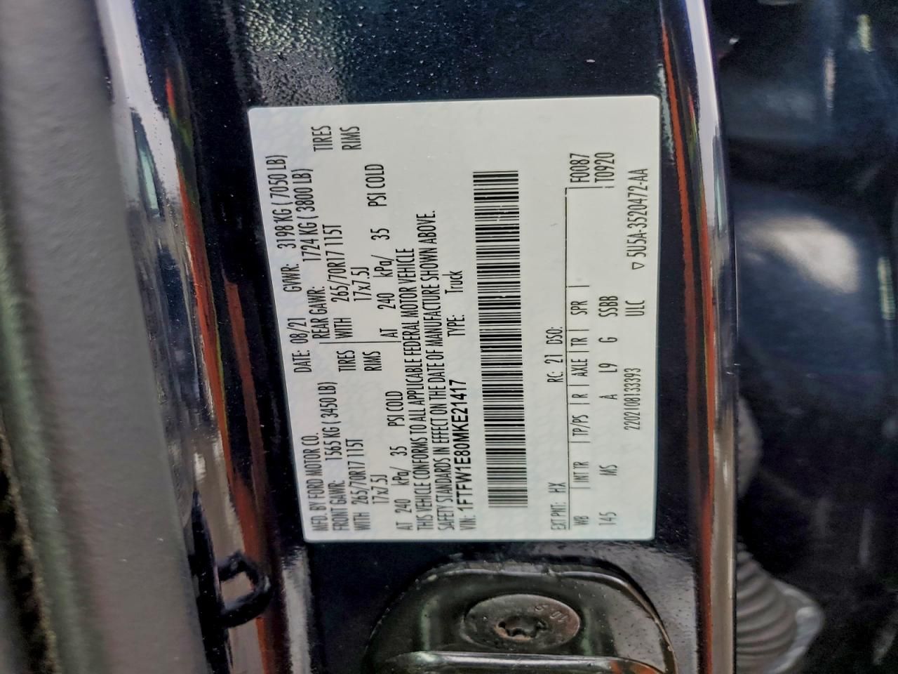 2021 Ford F150 Supercrew