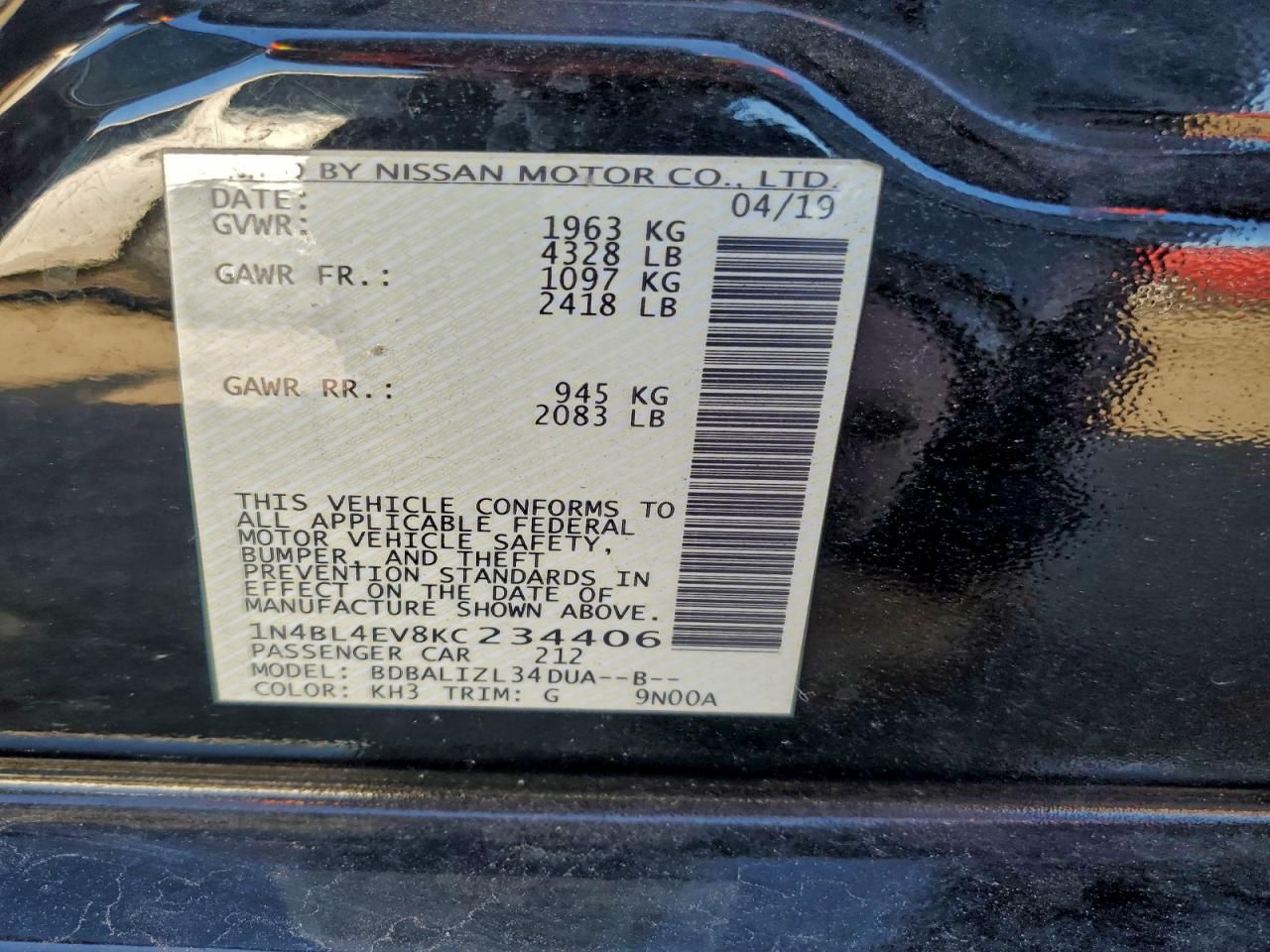 2019 Nissan Altima sl